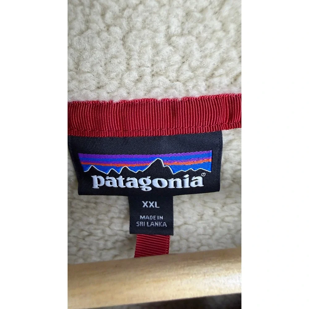 Patagonia Retro Pile Fleece Pullover Tan‎ XXL Mens 1/4 Zip Sherpa Jacket 22811